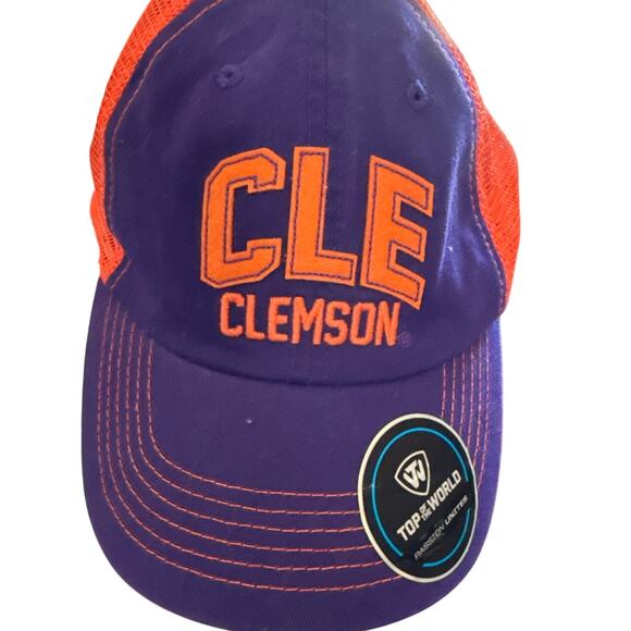 Top of the World Clemson Tigers Snapback Hat Purple/Orange CLE - Picture 1 of 6